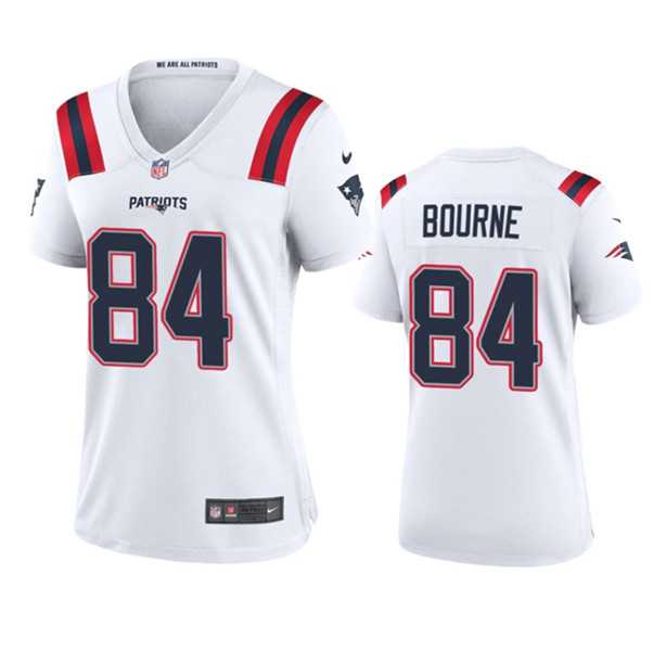 Womens New England Patriots #84 Kendrick Bourne White Stitched Jersey Dzhi->women nfl jersey->Women Jersey